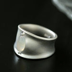 Pure Silver Black Hole Ring - Black Onyx/White Chalcedony - floysun