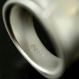 Pure Silver Black Hole Ring - Black Onyx/White Chalcedony - floysun