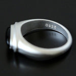 Pure Silver Satellite Ring - White Chalcedony/Black Onyx - floysun