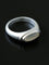 Pure Silver Satellite Ring - White Chalcedony/Black Onyx - floysun