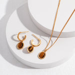 Pure Silver Tigers Eye Necklace - floysun