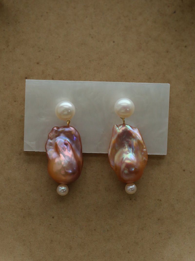 Purple Baroque Pearls Drop Earrings - floysun