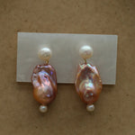 Purple Baroque Pearls Drop Earrings - floysun