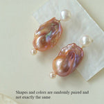 Purple Baroque Pearls Drop Earrings - floysun