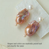 Purple Baroque Pearls Drop Earrings - floysun