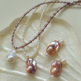 Purple Baroque Pearls Drop Earrings - floysun