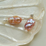 Purple Baroque Pearls Drop Earrings - floysun