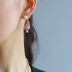 Purple Baroque Pearls Drop Earrings - floysun