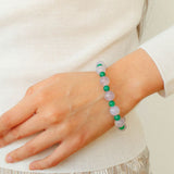 Purple Chalcedony Green Agate Beaded Bracelet - floysun