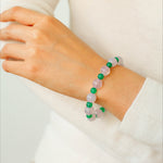 Purple Chalcedony Green Agate Beaded Bracelet - floysun