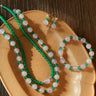 Purple Chalcedony Green Agate Beaded Necklace - floysun