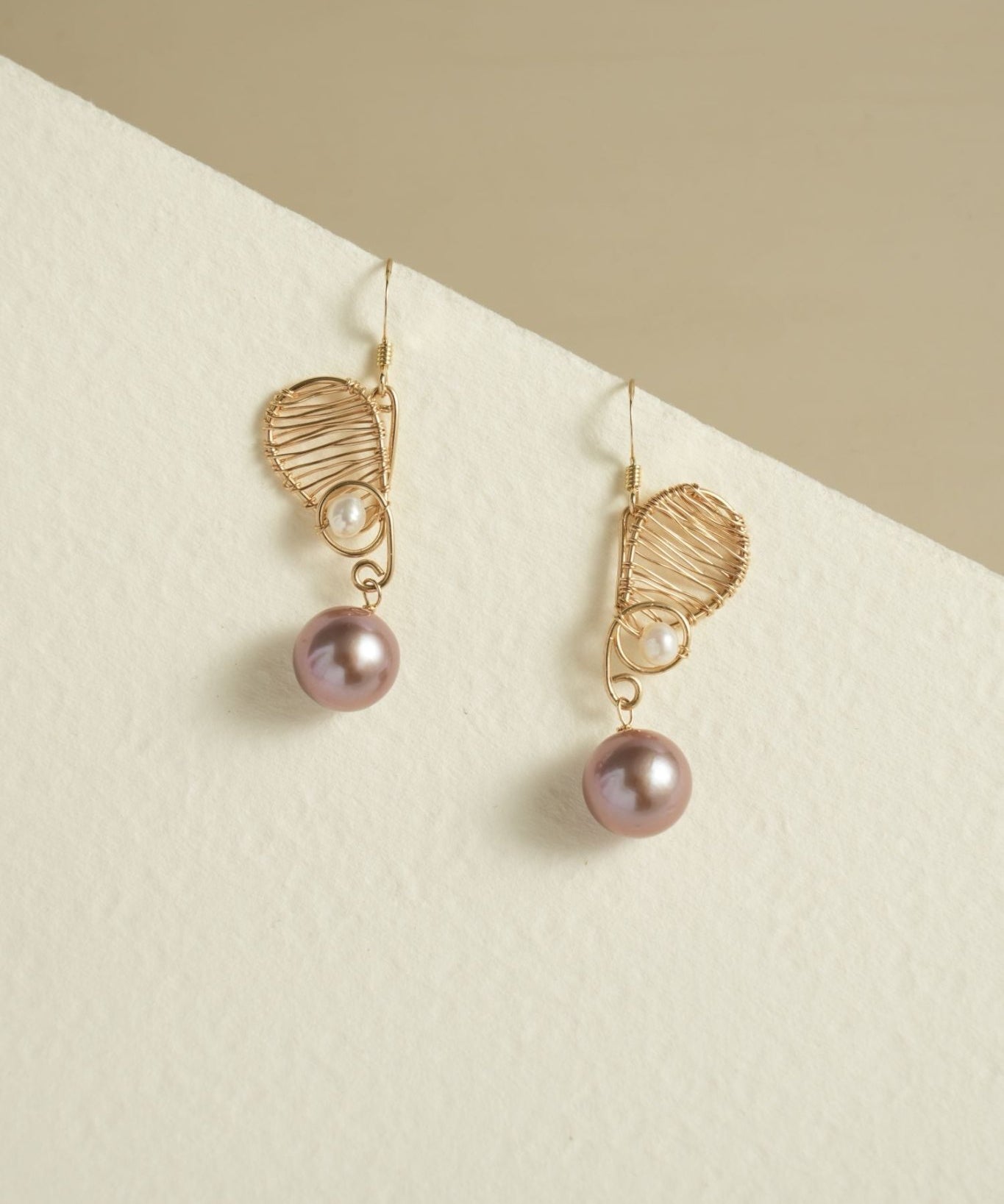 Purple Fairy Series Butterfly Kiss Pearl Dangle Earrings - floysun