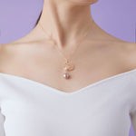 Purple Fairy Series Butterfly Kiss Pearl Pendant Necklace - floysun