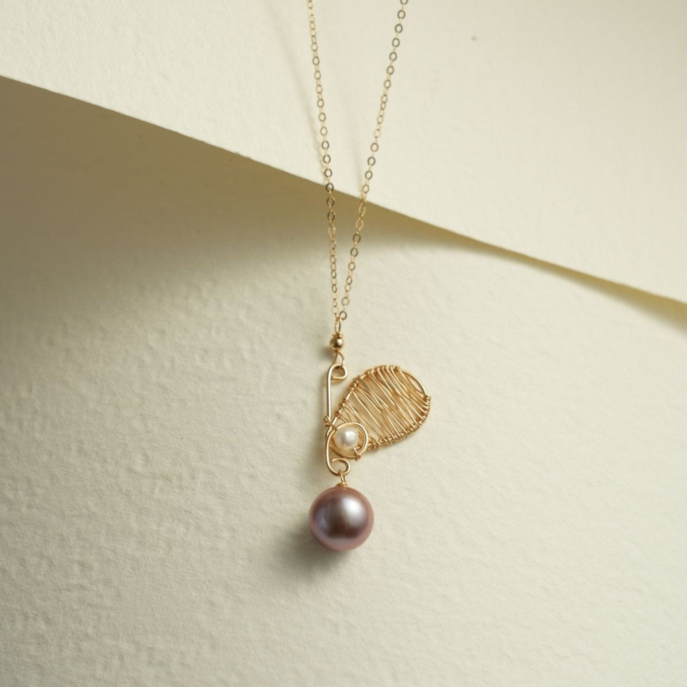 Purple Fairy Series Butterfly Kiss Pearl Pendant Necklace - floysun