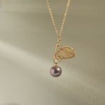 Purple Fairy Series Butterfly Kiss Pearl Pendant Necklace - floysun