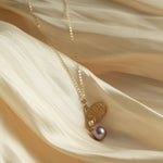 Purple Fairy Series Butterfly Kiss Pearl Pendant Necklace - floysun