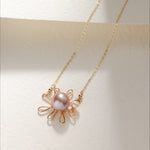 Purple Fairy Series Small Sun Pearl Pendant Necklace - floysun