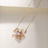 Purple Fairy Series Small Sun Pearl Pendant Necklace - floysun