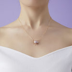 Purple Fairy Series Small Sun Pearl Pendant Necklace - floysun