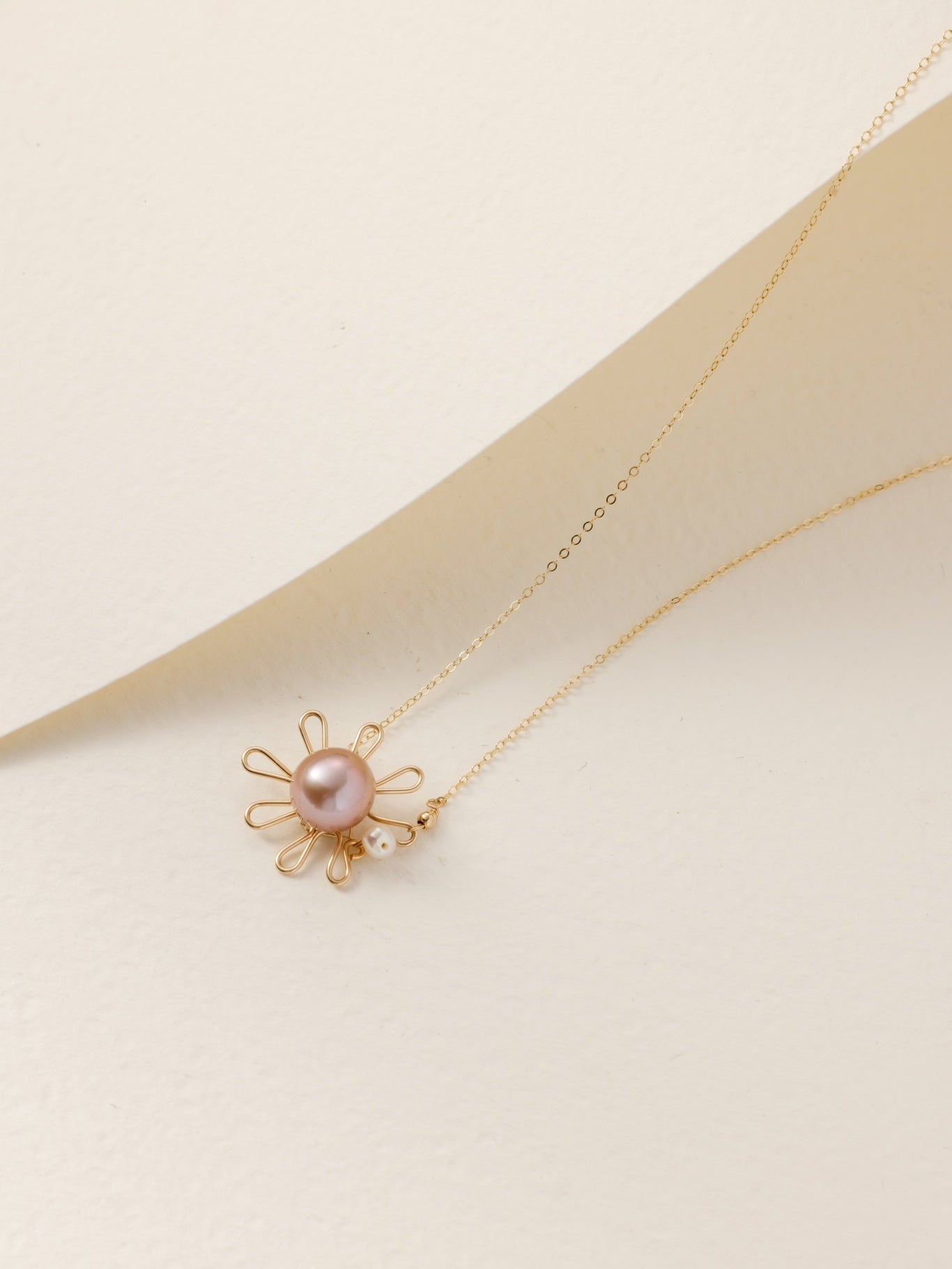 Purple Fairy Series Small Sun Pearl Pendant Necklace - floysun