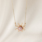 Purple Fairy Series Small Sun Pearl Pendant Necklace - floysun