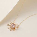 Purple Fairy Series Small Sun Pearl Pendant Necklace - floysun