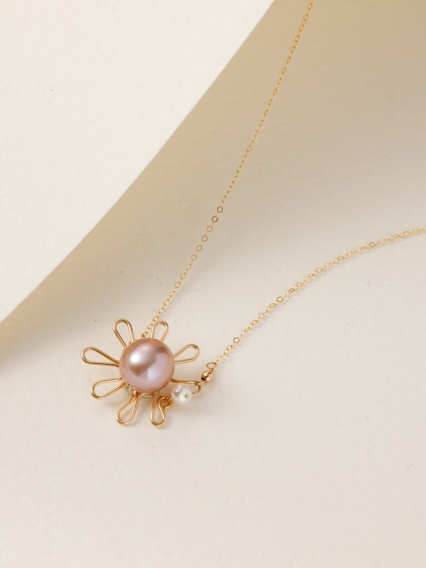 Purple Fairy Series Small Sun Pearl Pendant Necklace - floysun