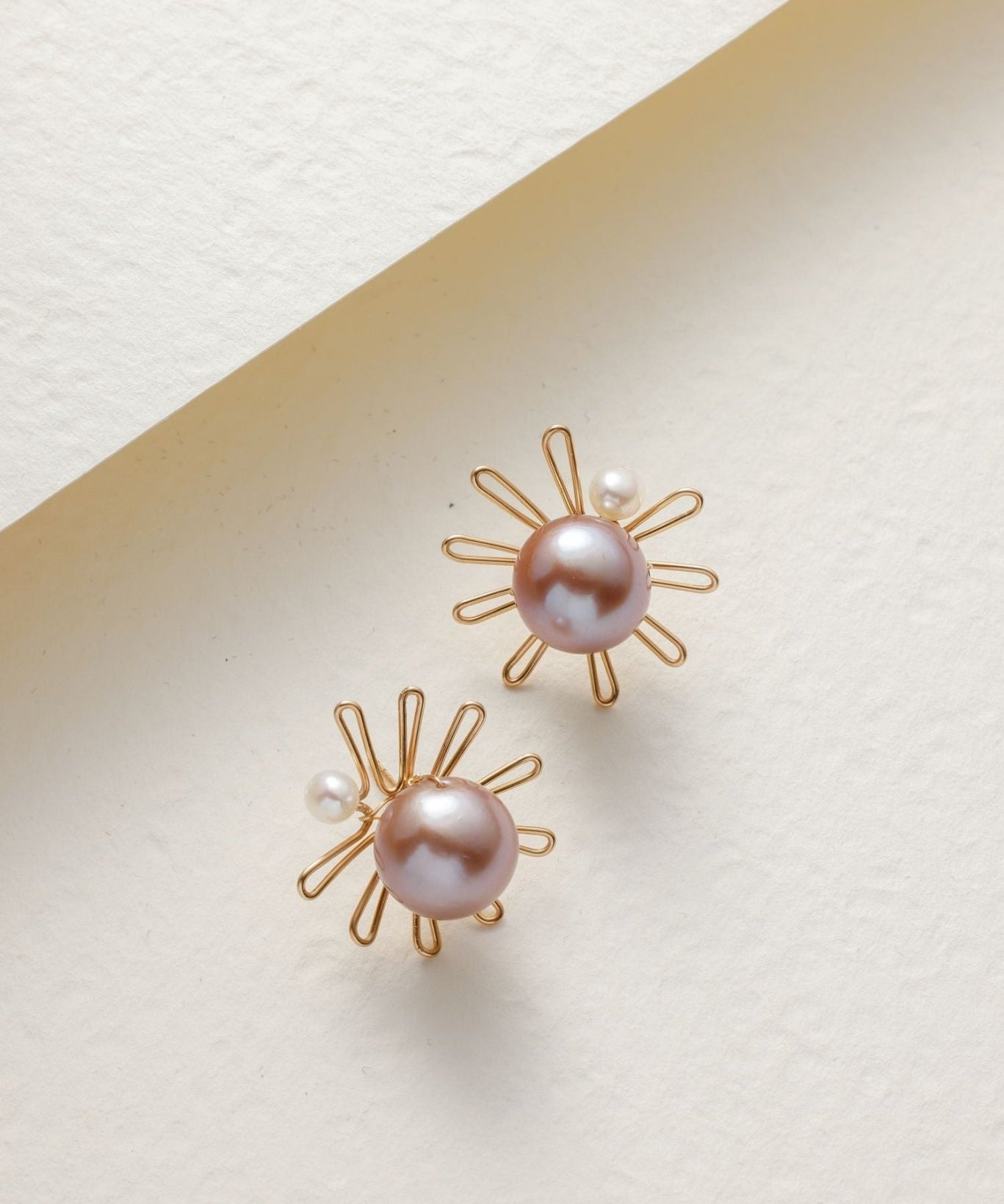 Purple Fairy Series Small Sun Pearl Stud Earrings - floysun