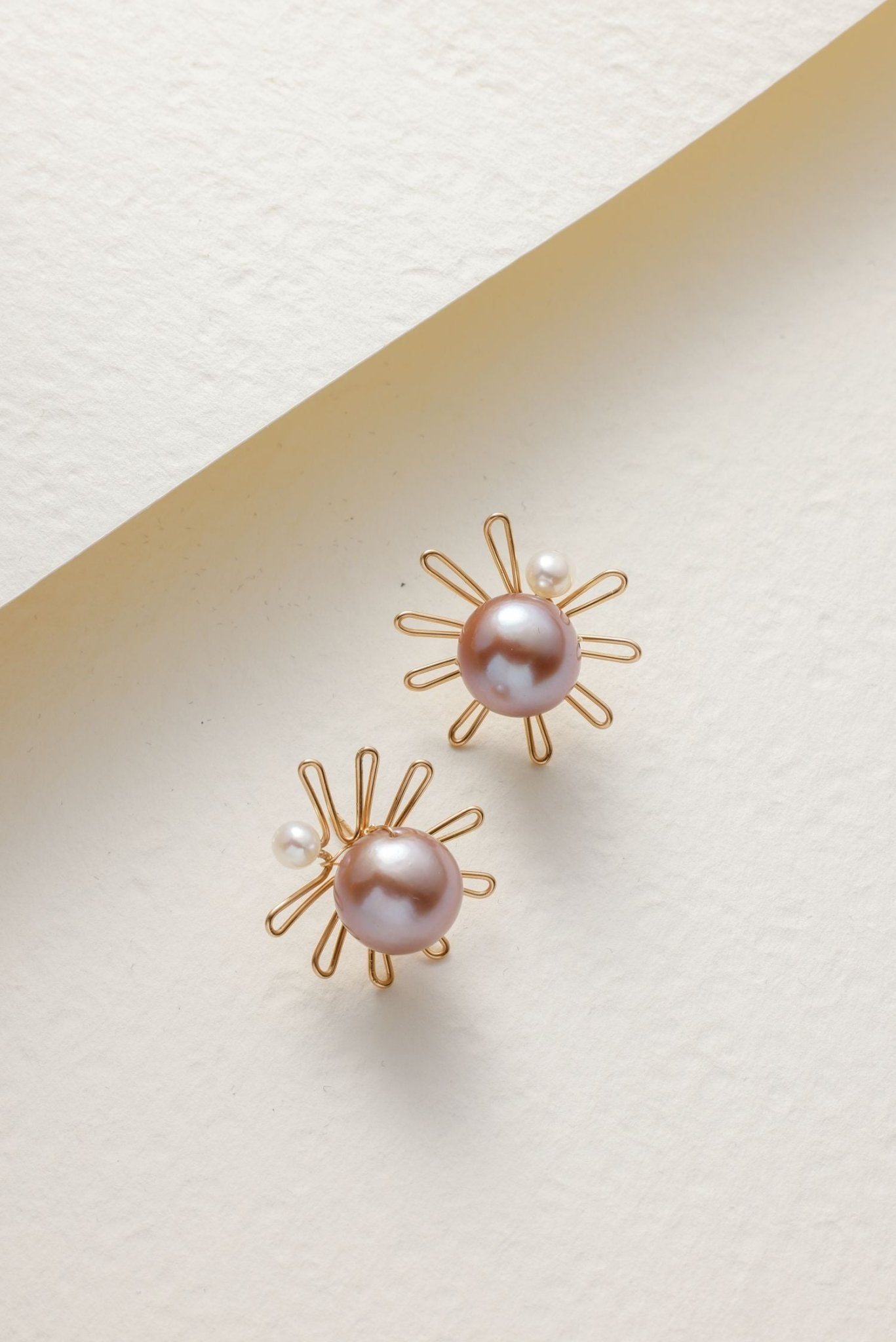 Purple Fairy Series Small Sun Pearl Stud Earrings - floysun