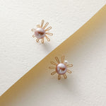 Purple Fairy Series Small Sun Pearl Stud Earrings - floysun