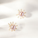 Purple Fairy Series Small Sun Pearl Stud Earrings - floysun