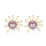 Purple Fairy Series Small Sun Pearl Stud Earrings - floysun