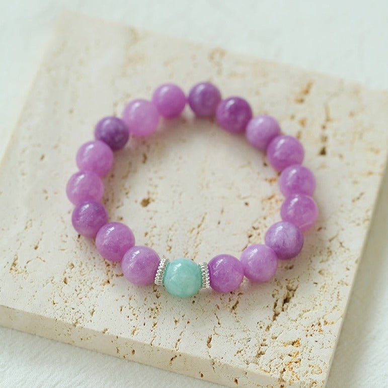 Purple Grapestone Elastic Beaded Bracelet - floysun
