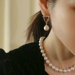 Radiant Baroque Pearl Zircon Drop Earrings - floysun