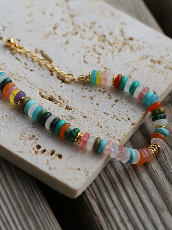 Rainbow Beaded Natural Stone Bracelet - floysun