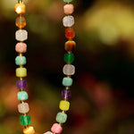 Rainbow Candy Cube Gemstone Beaded Necklace - floysun