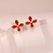 Red Enamel Glaze Earrings Flower Vitality in Bloom - floysun