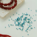 Red Onyx Splicing Blue Phosphorus Beaded Necklace - floysun