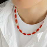 Red Onyx Starfish Beaded Necklace - floysun