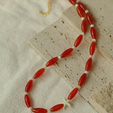 Red Onyx Starfish Beaded Necklace - floysun