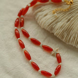 Red Onyx Starfish Beaded Necklace - floysun