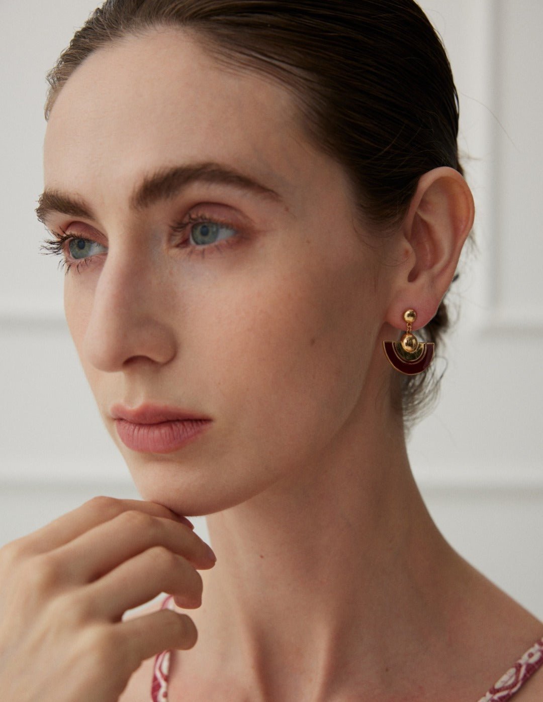 Red Scalloped Glaze Earrings - floysun