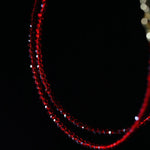 Red Spinels Small Gold Bean Necklaces - floysun