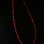 Red Spinels Small Gold Bean Necklaces - floysun