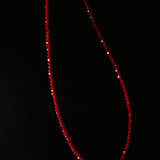 Red Spinels Small Gold Bean Necklaces - floysun