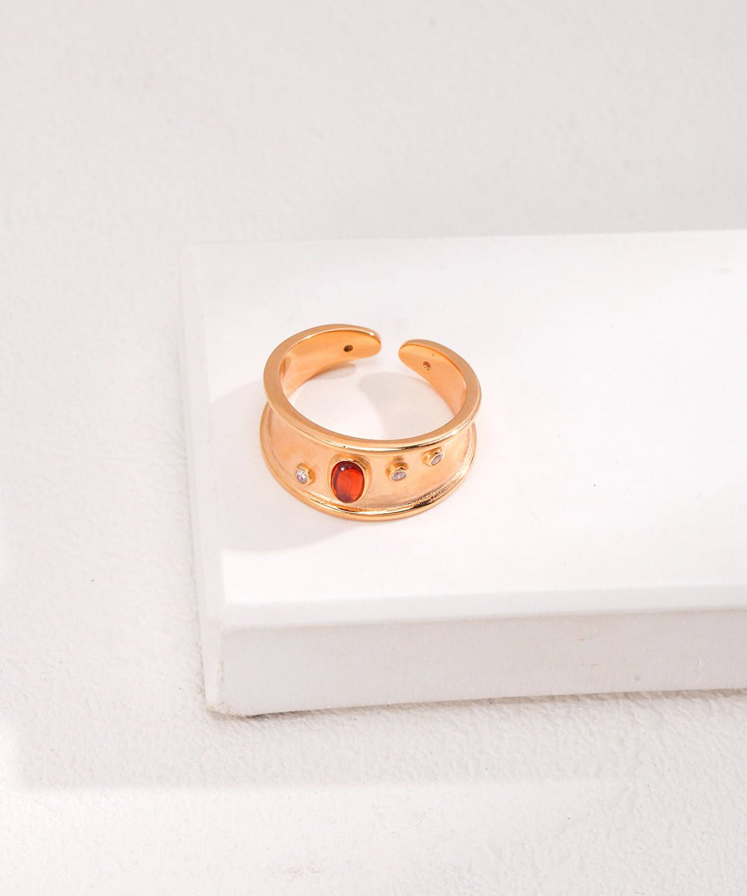 Red Zircon Gold Rings - floysun