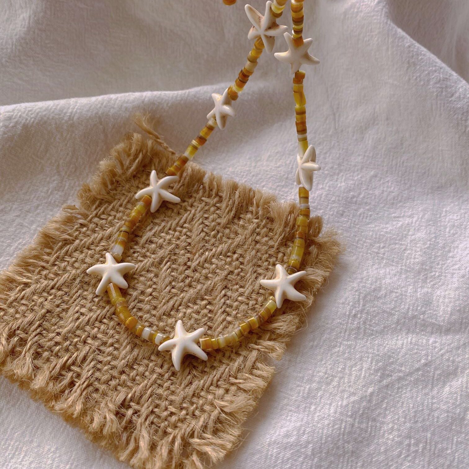 Resort Style Starfish Beaded Collarbone Chain - floysun