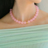 Resort Style Summer Pink Beaded Collarbone Chain - floysun