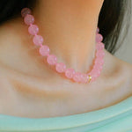 Resort Style Summer Pink Beaded Collarbone Chain - floysun