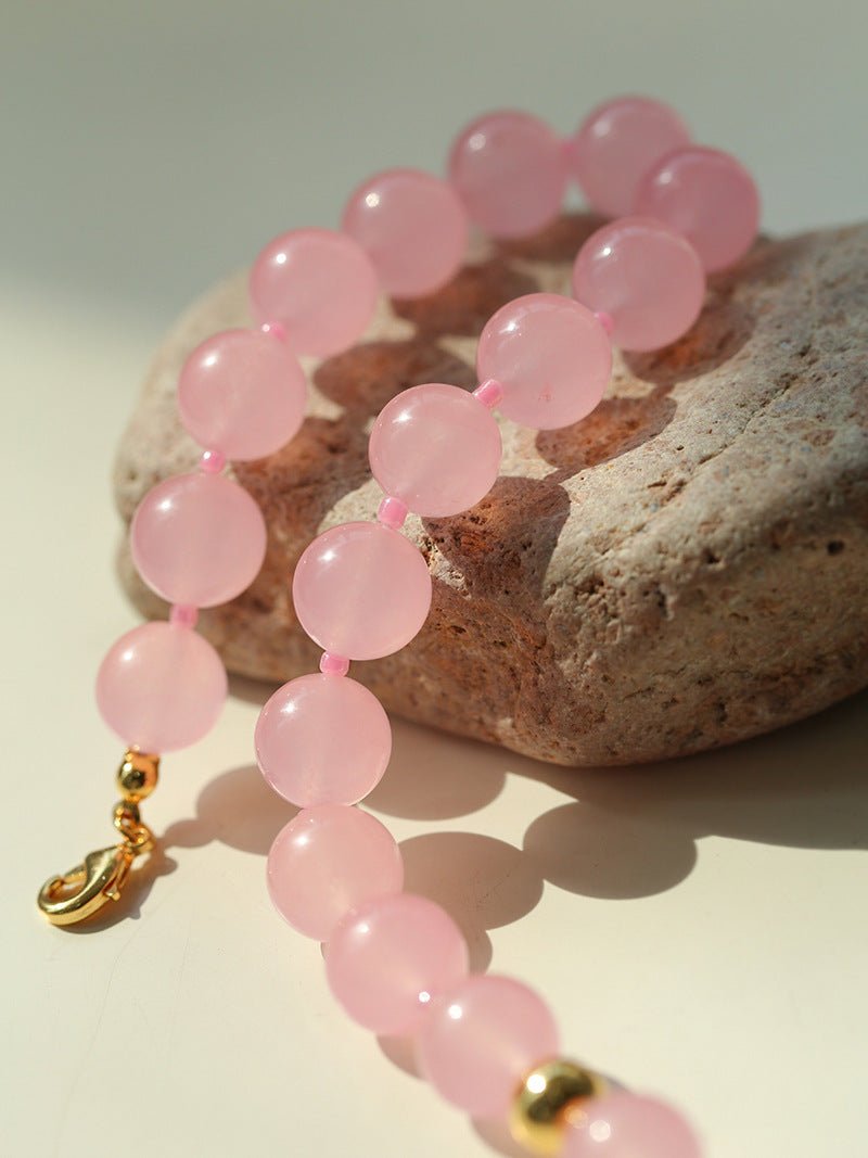 Resort Style Summer Pink Beaded Collarbone Chain - floysun